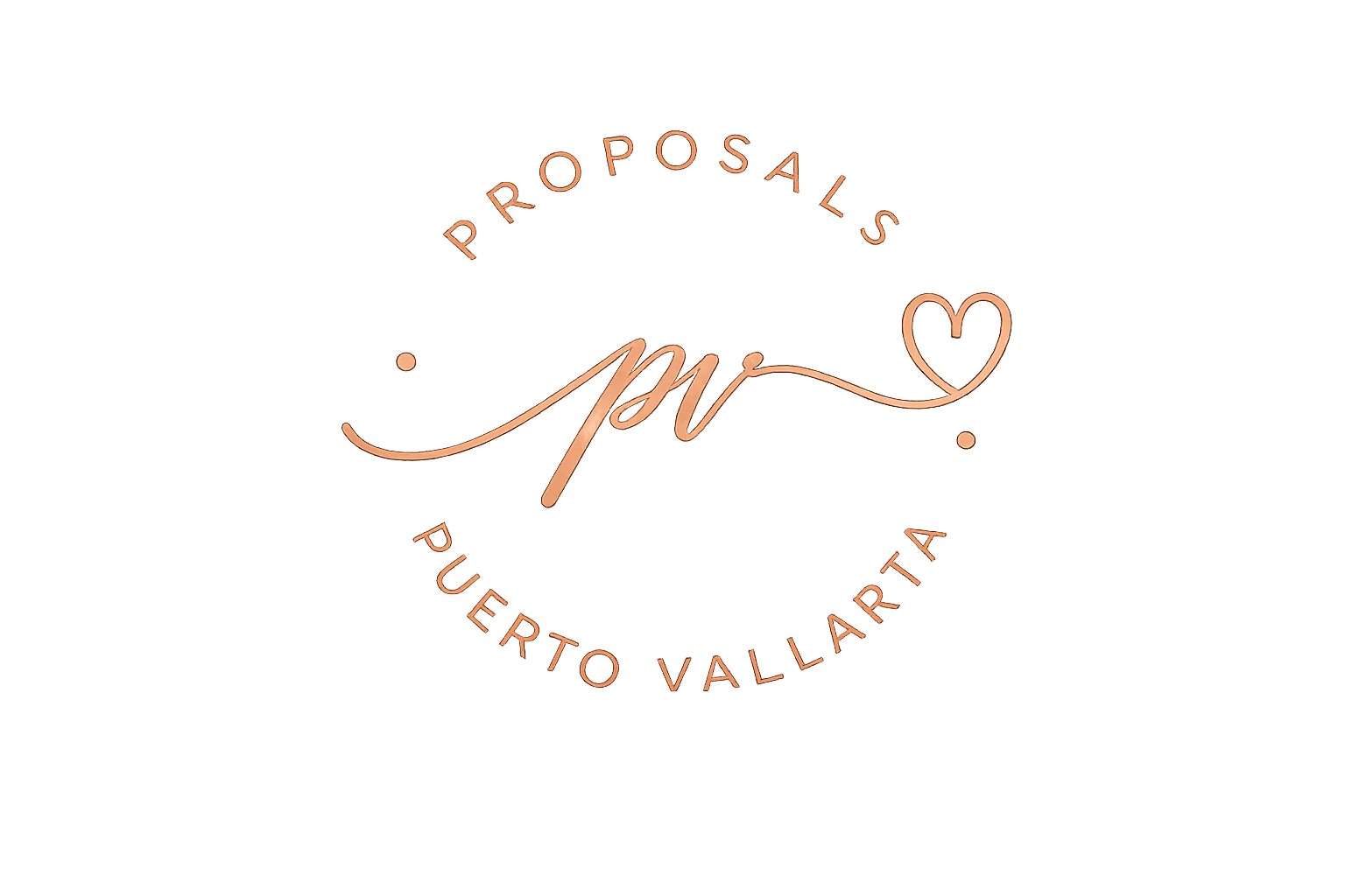 Puerto Vallarta Proposals · rose-gold pv monogram logo
