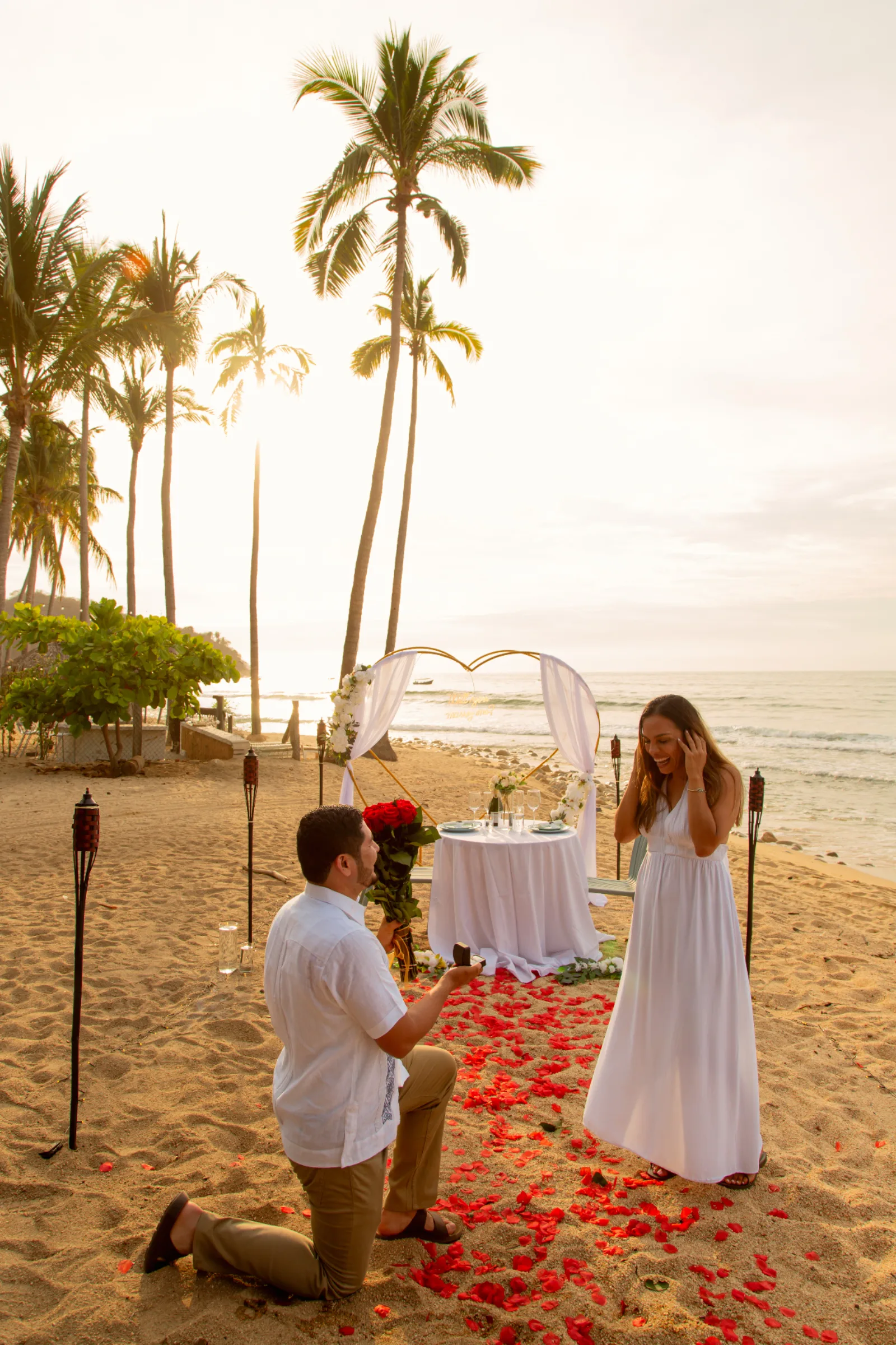 Beach proposal setup at Quimixto, Puerto Vallarta